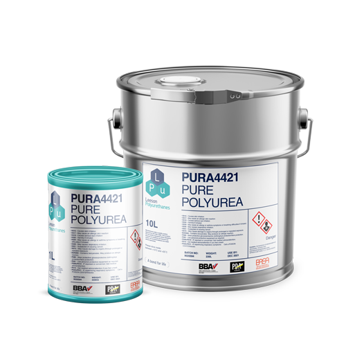 PURA4421 Pure Polyurea in 10 and 1 litre cannisters